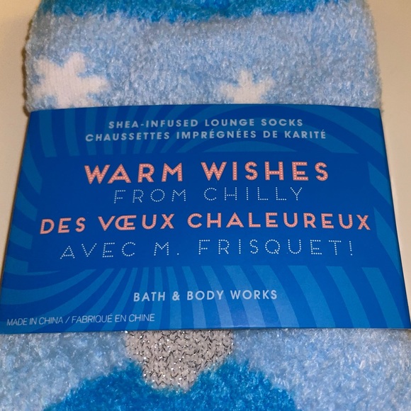 Bath & Body Works Shea Infused Socks Warm Wishes From Chilly Snowman New - Picture 2 of 4